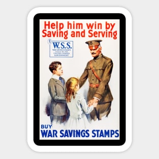 Reproduction of World War One Buy Savings Stamps US Advertisement Poster Sticker